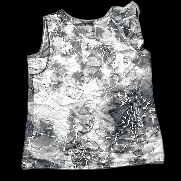 Simply Vera Vera Wang Women’s Floral Print Top Black and Gray Size L - Picture 3 of 10